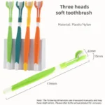 3-Head Pet Toothbrush Dogs Oral Cleaning Soft Bristle Toothbrush for Small Breed Easy Grip Handle Gentle on Gums Reduce Plaque - Image 2