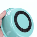 New stainless steel dog basin paw print pet supplies cat bowl dog bowl silicone anti-slip design pet drinking water feeding bowl - Image 4