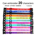Personalized Nylon Embroidered Dog Collars Customized Puppy ID Name Collar for Small Medium Large Dogs Adjustable Pet Collar - Image 2