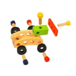 Educational Montessori Kids Toys Plastic Wooden Toolbox Pretend Play Set Children Nut Screw Assembly Simulation Carpenter Tool - Image 4