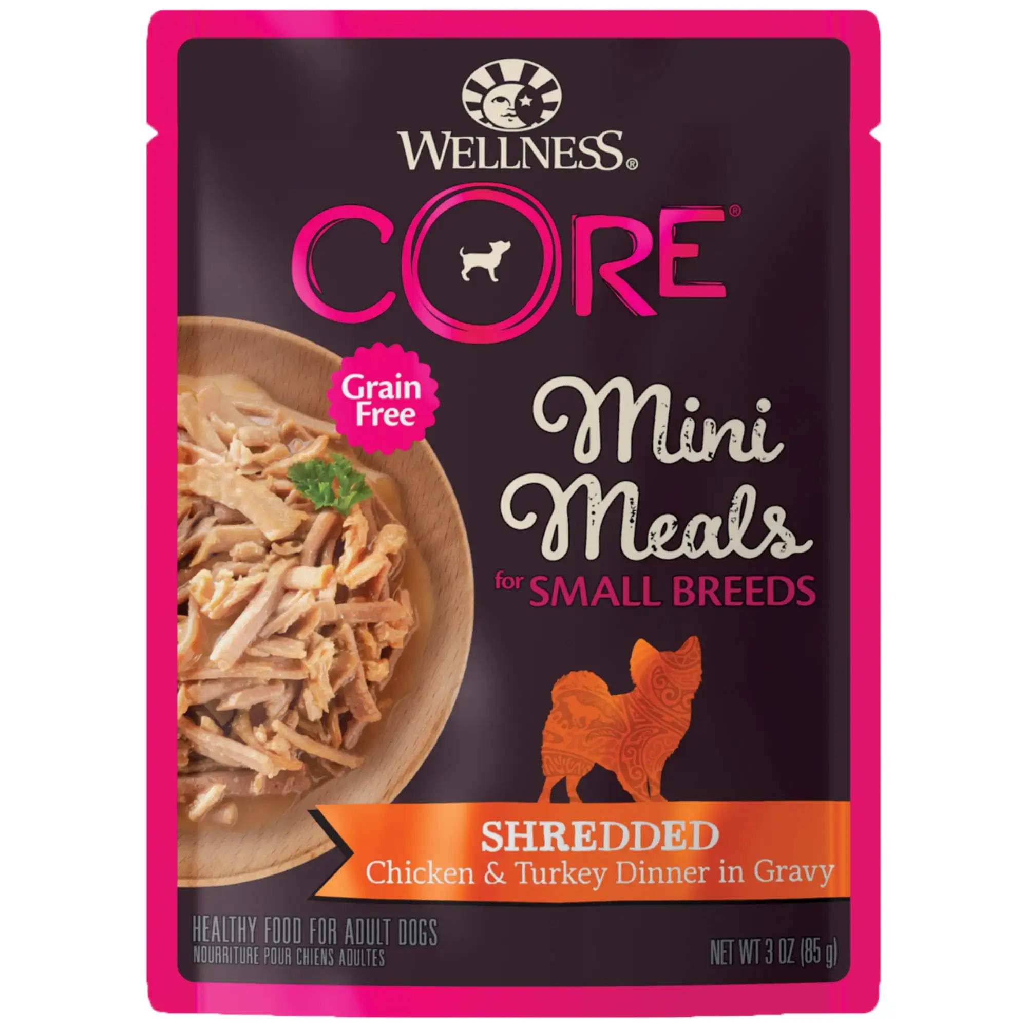 kf-S8dec7ac4983c4c04a567b2e11d83c9e5k CORE Small Breed Mini Meals Shredded in Gravy Adult Wet Dog Food, Grain Free, Natural, Chicken and Turkey Dinner Recipe, 3 oz, P - Image 1
