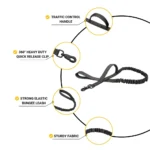 Tactical Bungee Dog Leash Quick Release Elastic Leash with 2 Control Handles Premium Quality Adjustable Four Colors - Image 6