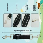 Reflective Dog Safety Collar Clip Leash Attachment with 360° Swivel, Adjustable Length, Vertical Pressure - Image 4