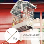 2Pcs Telescopic Handle Bird Cage Cleaning Brush and Shovel Set for Parrot Pet Cage Maintenance Deep Clean Comfortable - Image 2