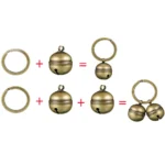 Cat Dog Collar Bells Brass Bells For Collar Dog Charm Bells Pet Pendant with Key Rings For Collars Necklace Pet Accessories - Image 5