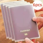 6pcs Travel Waterproof Dirt Passport Holder Cover Wallet Transparent PVC ID Card Holders Business Credit Card Holder Case Pouch