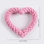 1PC Durable Handwoven Heart-Shaped Dog Chew Toy, Ideal for All Breeds, Teeth Cleaning & Playtime Fun - Image 6