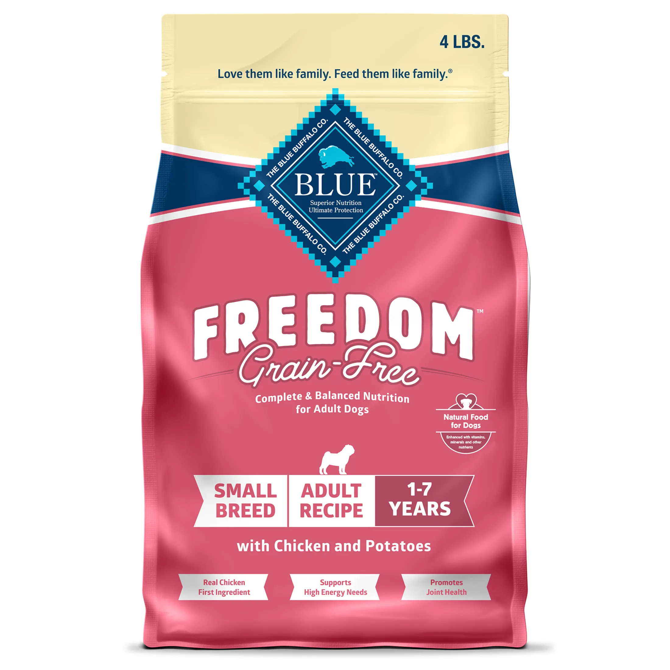 kf-S954c9a97d1474976a5256a7bab79deabC Grain-Free Dry Dog Food for Small Breeds with Chicken and Potatoes 4 lb Bag - Image 1