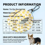 Adjustable Pet Sun Hat with Ear Holes - Breathable Dog Bucket Hat for Small Medium Dogs & Cats, UV Protection Summer Outdoor - Image 2