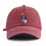 1pc Tote-bag Bear Print Washed Baseball Cap for Adults, Minimalist Retro Style Casual Soft Adjustable Dad Hat, Perfect As Gift - Image 6
