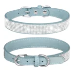 Suede Fiber Crystal Dog Collar Comfortable Glitter Rhinestone Dog Collars Zinc Alloy Buckle Collar for Small Dogs Cats XXS-XL - Image 6