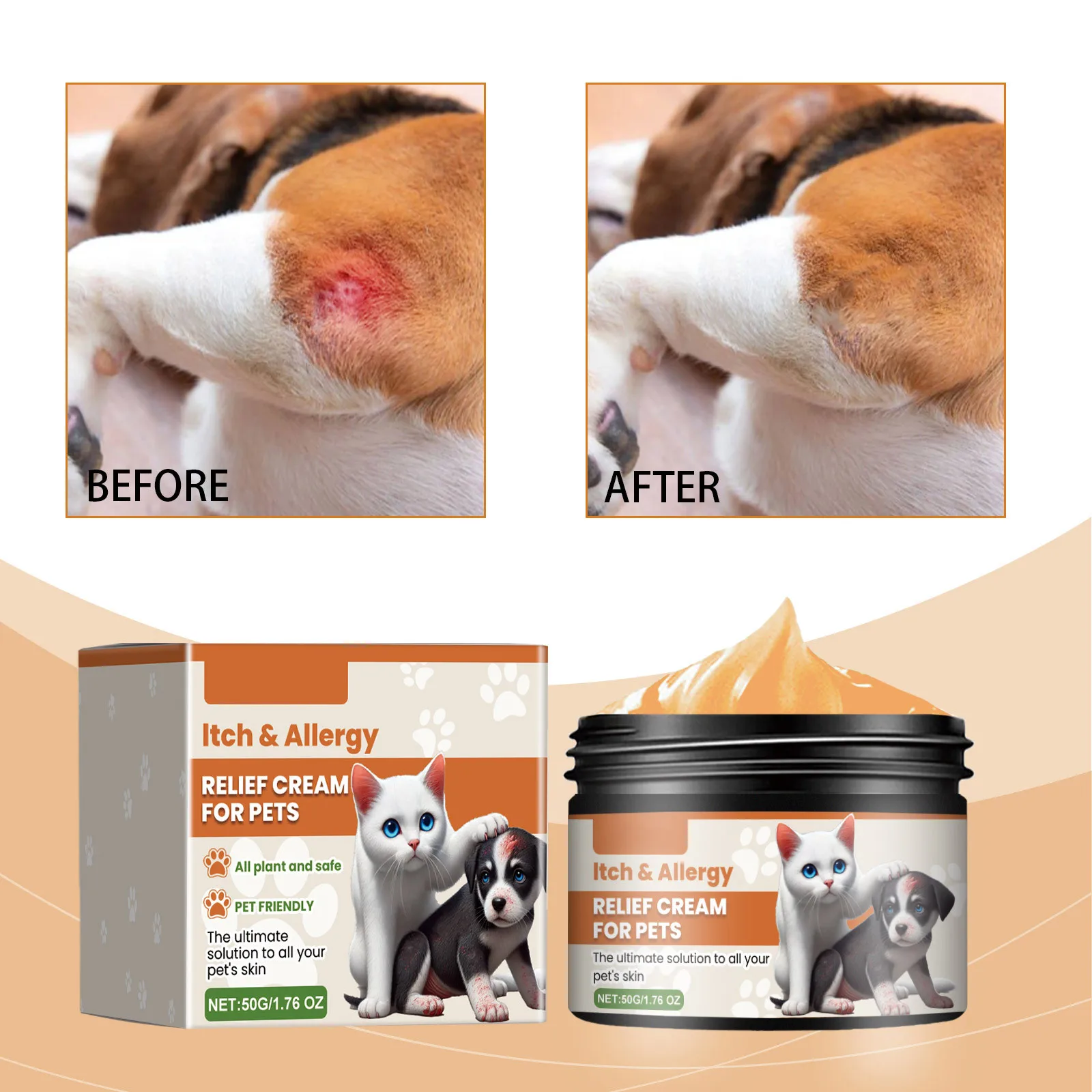 kf-S9a8976b0601d49f49b3733e19ba549cc5 New Pet Antiitch Antiallergic Cream Skin Soothing Recovery Care Herbal Nourishing Cream Desechos Y Limpieza Del Hogar Aseo Para - Image 1