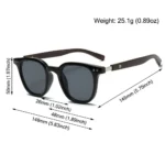 Trendy Retro Wood Grain Sunglasses for Women and Men New Square Frame Sun Glasses UV Protection Cycling Eyewear Outdoor Street - Image 7