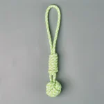 Random 1 piece of heavy-duty tow rope toy suitable for large dog breeds - thick and wide woven rope ball with red striped fabric - Image 2