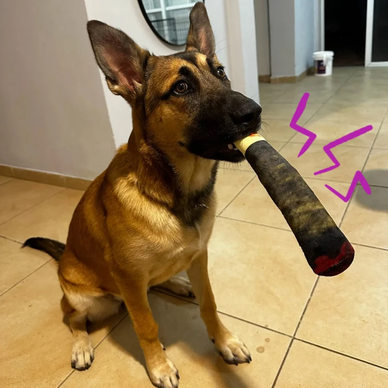 kf-S9eebd63976fd4fc7b4573847cdabf7f2G Dog Simulation Cigar Plush Sound Puppy Toys Green Stick Dogs Pet Chew Bite Toy With Squeake Stuffed Raw Dog Joint Toys Spot Good - Image 1