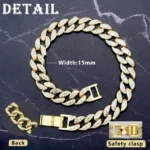 Dog Cuban Gold Chain Luxury Diamond Dog Collar Pet Metal Necklace Jewelry Accessories for Small Medium Large Dogs Cats Pet Gift - Image 5