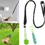Interactive Dog Toy Tug of War Spring Rope Dogs Outdoor and Indoor Hanging Pull Rope Ball Puppy Molar Teeth Cleaning Chew Toys