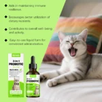 3 in 1 Cats Probiotics Drops Gut Immunity Digestive Support Beneficial Bacteria Allergy Itch Relief All Cats Multivitamin Liquid - Image 2