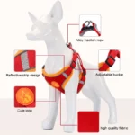 Dogs Adjustable Harness Leash Set for Small Medium Dogs Harness Vest Reflective Puppy Chest Strap Pet Walking Outdoor Supplies - Image 3