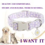 Nylon Flower Dog Collar Adjustable Spring Dog Necklace Collars with Flower for Small Medium Dogs Pug Chihuahua Pug Supplies