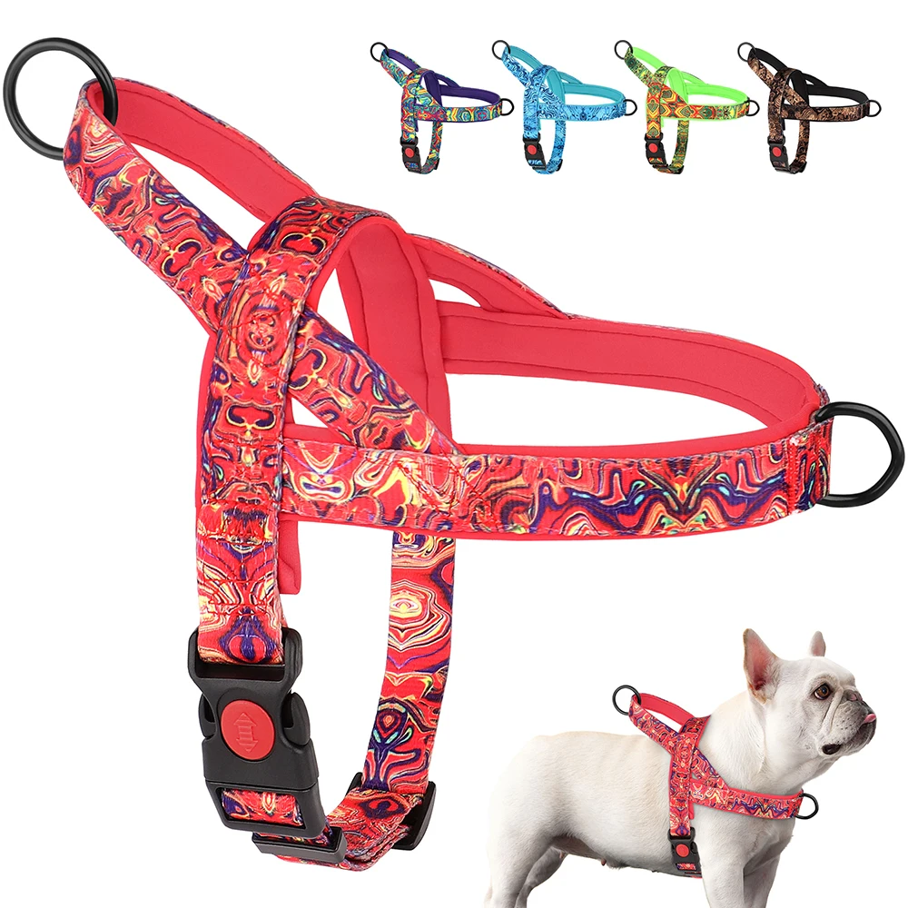 kf-Sa3381a65e1e643b5bfc2a063e200a38bP Nylon Dog Harness No Pull Dogs Harnesses Vest Durable Ethnic Pet Training Vests Adjustable For Small Medium Large Dogs Pitbull - Image 1
