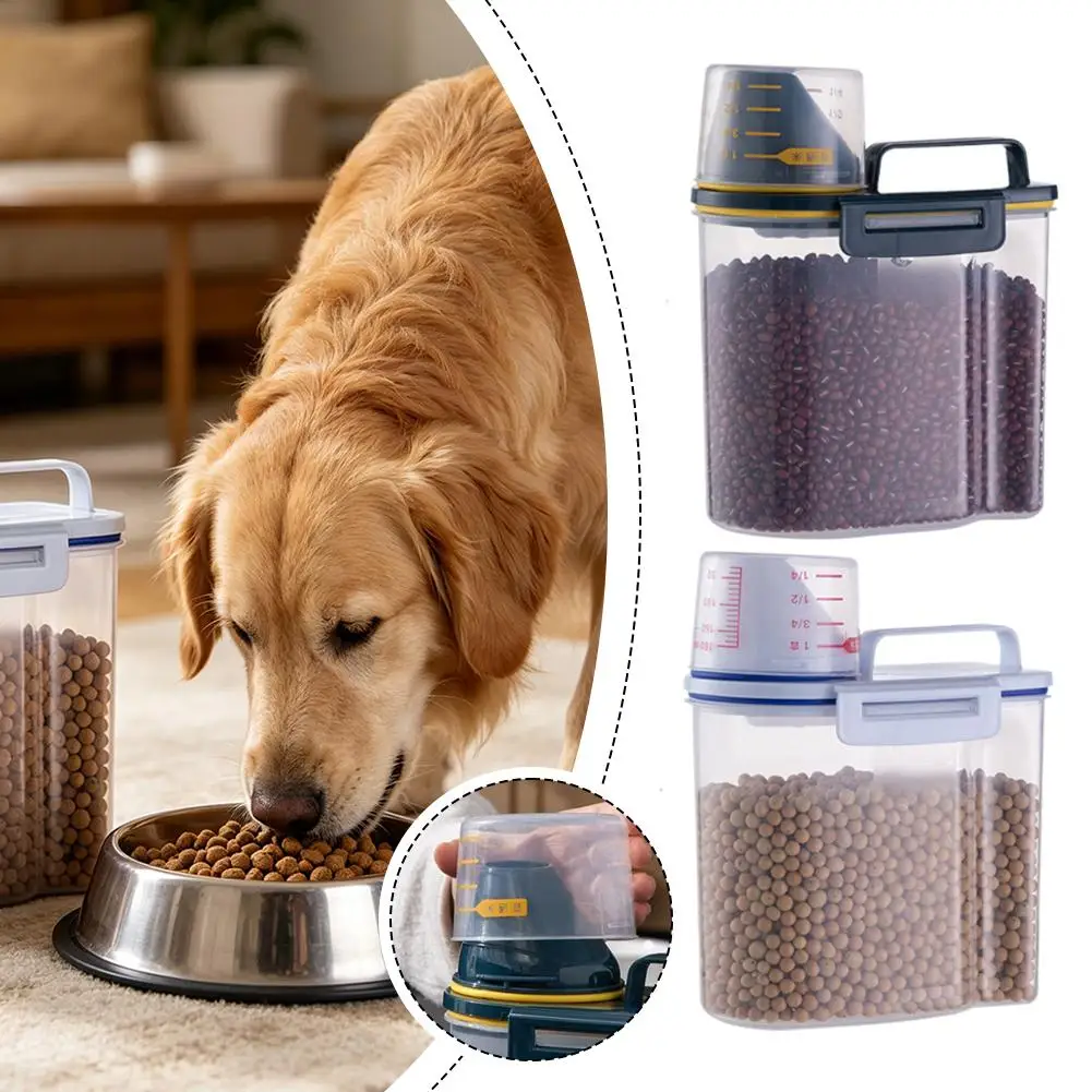 kf-Sa4d8b9fc0fb94a8682e9279e28a3e373t Plastic Pet Food Storage Container with Measuring Cup Durable, Large Capacity, Easy Clean Dry Airtight Pet Food Storage Bin - Image 1