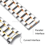 Curved End Stainless Steel Watch Strap for Longines Bracelet 14 16 18 19 20 21 22 23 24mm Band Butterfly Buckle Metal Wristband - Image 5