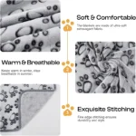 2PCS Soft Fluffy High Quality Dog Blanket Flannel Dog Sleeping Blanket Paw Print Pattern Pet Mat Warm Comfortable Cat Blanket - Image 3