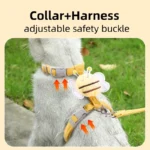 Cat Harness Leash Collar Set Adjustable Cartoon Bee Double Layer Dog Harness for Small Medium Pet Collar Leash Outdoor Walking - Image 2