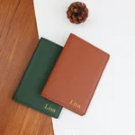 Customized letter PU leather passport holder ID protection case, loose change bank card storage bag, travel passport bag - Image 5