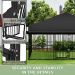 Outdoor Dog Kennel 10x20x6.5 FT, Heavy-Duty Metal Construction with Swivel Door, Fully Enclosed Waterproof Oxford, Customi - Image 5