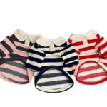 Summer Polo Shirt for Dogs Puppy Clothes Bichon Frise Chihuahua Stripe Dog Sweatshirt Dog Cooling Vest for Small and Medium Dogs - Image 5