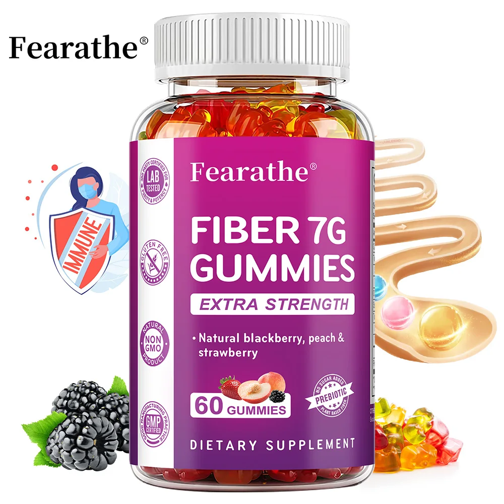 kf-Sb07571d0e5ea46a7a0050b02a12332e9I Prebiotic Fiber Gummies for Adults - 7G Fiber Extra Strength - Zero Sugar Added - Digestive Health & Regularity Support - Image 1