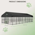 Outdoor Dog Kennel 10x20x6.5 FT, Heavy-Duty Metal Construction with Swivel Door, Fully Enclosed Waterproof Oxford, Customi - Image 2