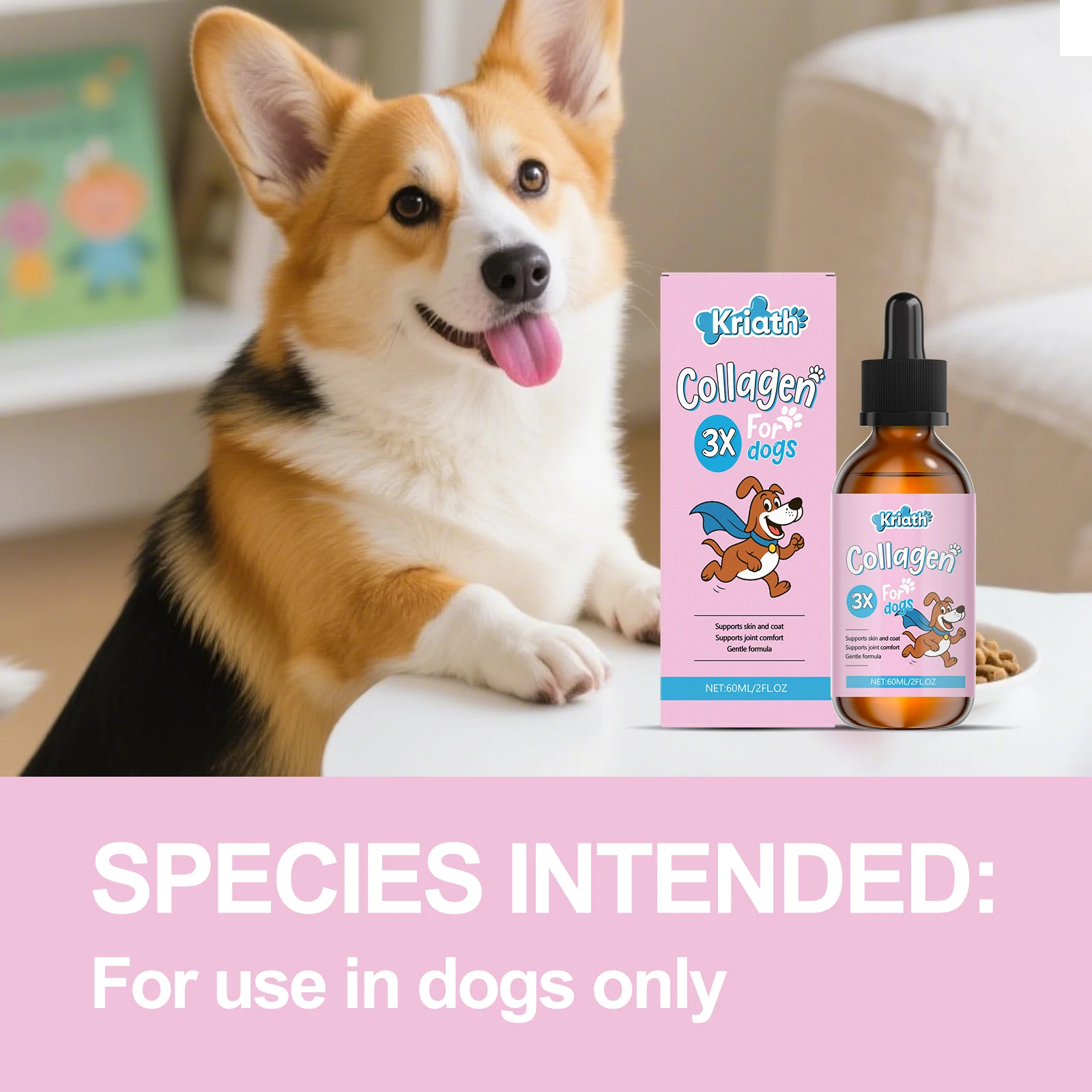 kf-Sb0fa371d9c63441ebc2cafe748b102ae9 Dog Collagen Drops Gentle Formula Hair and Skin Care Supplement to Accompany Main Food - Image 1