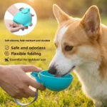 285ML Leak-Proof Feeder Dogs Bottle,Portable Dog Drinker 2-in-1 Stainless Steel Silicon Lightweight Travel Pet Supplies - Image 2