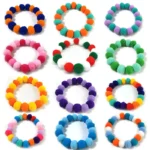50pcs Elastic Plush Pom Ball Pet Collar Rainbow Flower Hair Decoration Dog Bowtie Necklace Pet Cat Bow Dog Grooming Accessories