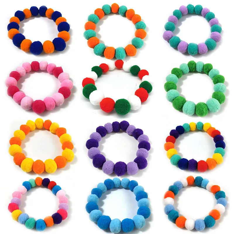 kf-Sb3df450ff7794366aa96b9b45b5df907V 50pcs Elastic Plush Pom Ball Pet Collar Rainbow Flower Hair Decoration Dog Bowtie Necklace Pet Cat Bow Dog Grooming Accessories - Image 1