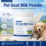 Pet Goat Milk Powder for Dogs & Cats, 310g Nutritional Supplement with Lactoferrin, Probiotics & Vitamins, Easy to Digest Goat Milk Powder for Puppies, Kittens, Senior Pets & Sensitive Stomachs