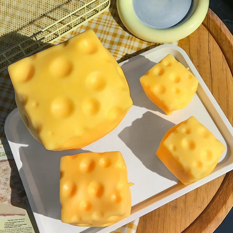 kf-Sb4f1f585a5034c8b8e13981297e7cd2eN Squishy Square Cheese Squeeze Toys Slow Rebound Push Stress Relief Sensory Toy Soft Butter Cheese Fidget Toy Christmas Present - Image 1