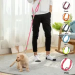 Adjustable Hands-Free Dog Leash, Suitable for Hiking, Walking, and Running - Reflective, Comfortable Elastic Leash in Various Colors (Orange, Pink, Black, Blue, Purple) - Durable Polyester Fiber, Machine Washable, Hiking Accessories