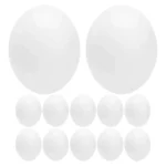 12Pcs Safe Realistic Plastic Bird Eggs Unpainted Faux Nest Eggs for Breeding Simulation Hatching Practice Bird Enrichment Cage - Image 2