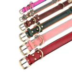 Customized Leather Dog Collar Leash Set Soft Padded Leather Collar For Small Medium Large Dogs With Free Engraved Nameplate - Image 4