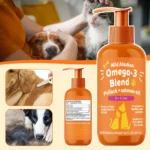 8.5 Fl Oz Omega-3 Blend Pollock+Salmon Oil Supplements for Dog Cat Omega 3 Wild Alaskan Fish Oil Supplement for Pets Health Care