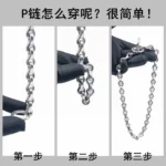 HQ SD01 Strong Solid Stainless Steel 304 Keel P Chain Dog Leash Collar for Small Middle Giant Pets Training 45-75CM Length - Image 3