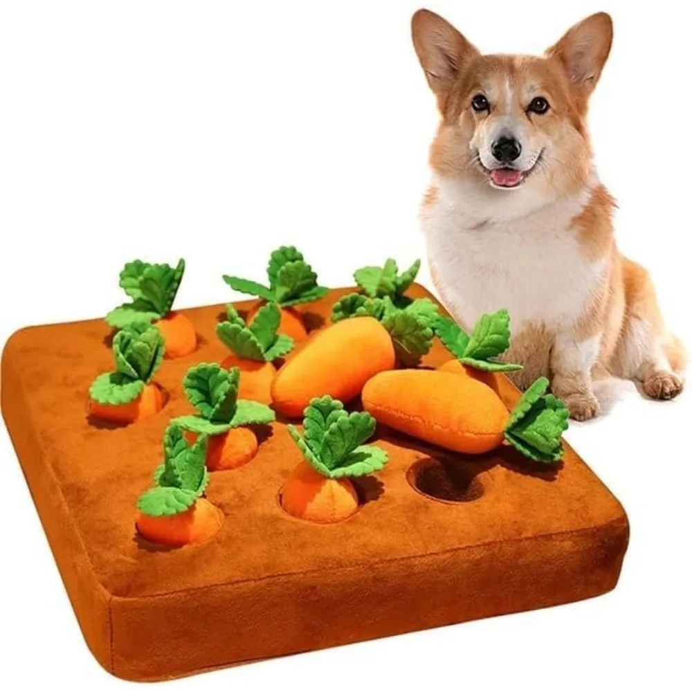 kf-Sbcd08f9cfb514c33b6c2b5b61e9a6e86W Carrot Snuffle Mat for Dogs Cats Puzzle Toy with Carrots for Small Medium Large Interactive Pet Stress Relief Dogs Chew Toys - Image 1