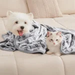 2PCS Soft Fluffy High Quality Dog Blanket Flannel Dog Sleeping Blanket Paw Print Pattern Pet Mat Warm Comfortable Cat Blanket - Image 5