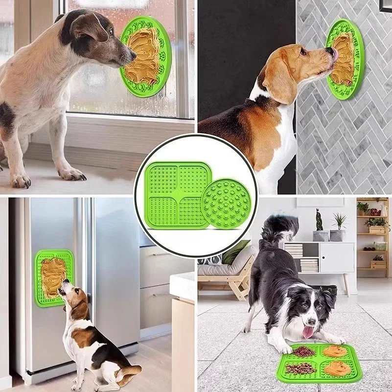 kf-Sbf6f0bc55e7d4e6aabb9356a974b5e8bp Silicone Dog Lick Mat Anti-Slip Sucker Slow Food Plate Pet Bath Distraction Feeder Mat Reusable Dog Training Feeding Supplies - Image 1