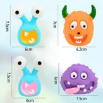 Pet Latex Toy Cartoon Alien Monster - Dog Chew Toy, Bite-Resistant, Squeaky, for Puppies Small Dogs, Teething Cleaning, - Image 2