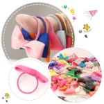 20/40Pieces 2 Inch Baby Girls Hair Bows Elastic Ties Grosgrain Ribbon Bow With Rubber Band Ponytail Holders Hair Accessories - Image 4